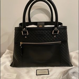 GUCCI 510291 Soft Microguccissima Medium Tote Black